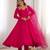 Pure chanderi silk neck fancy lace work rani pink readymade ethnic gown