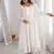 Pure chanderi silk neck fancy lace work off white readymade ethnic gown