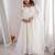 Pure chanderi silk neck fancy lace work off white readymade ethnic gown