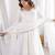 Pure chanderi silk neck fancy lace work off white readymade ethnic gown