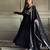 Heavy pure fox georgette silk embroidery sequins work black readymade ethnic gown