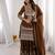 Heavy silk embroidery sequins work brown readymade salwar suit
