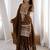 Heavy silk embroidery sequins work brown readymade salwar suit