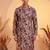 Mens purple viscose rayon floral printed kurta with trousers