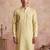 Mens multi silk blend abstract printed kurta with trousers
