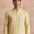 Mens multi silk blend abstract printed kurta with trousers
