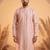 Mens multi silk blend abstract printed kurta with trousers