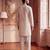 Mens white silk blend embroidered straight kurta with trousers