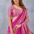 Pink soft silk blend banarasi jacuard work designer party wear saree with unstitched blouse piece