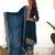 Trendy chinon silk embroidery sequins work teal blue readymade salwar suit