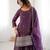 Heavy chanderi silk embroidery sequins work purple readymade lehenga suit