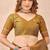 Mustard linen designer party wear festive saree with unstitched blouse piece