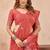 Peach linen designer party wear festive saree with unstitched blouse piece