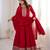 Trendy vichitra silk embroidery sequins work red readymade ethnic gown