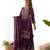 Pure chinon silk embroidery sequins work purple readymade salwar suit