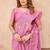 Pink linen designer party wear festive saree with unstitched blouse piece