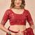Red linen designer party wear festive saree with unstitched blouse piece