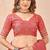 Peach linen designer party wear festive saree with unstitched blouse piece