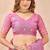 Pink linen designer party wear festive saree with unstitched blouse piece