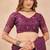 Wine linen designer party wear festive saree with unstitched blouse piece