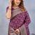Wine soft silk blend banarasi jacuard work designer party wear saree with unstitched blouse piece