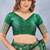 Green soft silk blend banarasi jacuard work designer party wear saree with unstitched blouse piece