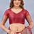 Red soft silk blend banarasi jacuard work designer party wear saree with unstitched blouse piece