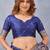 Blue soft silk blend banarasi jacuard work designer party wear saree with unstitched blouse piece