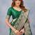 Green soft silk blend banarasi jacuard work designer party wear saree with unstitched blouse piece