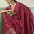 RED modal satin printed saree with matching blouse