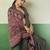 BLACK modal satin printed saree with matching blouse