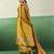 YELLOW modal satin printed saree with matching blouse