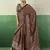 BROWN modal satin printed saree with matching blouse