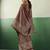 BROWN modal satin printed saree with matching blouse