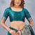Turquoise soft silk blend banarasi jacuard work designer party wear saree with unstitched blouse piece