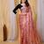 Multicolor nylon  printed ready to wear saree with un-stitched blouse