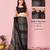 Black-multicolor nylon  pre stitch one minute ready to wear saree with un-stitch blouse