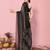 Black-multicolor nylon  pre stitch one minute ready to wear saree with un-stitch blouse