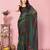 Green-multicolor nylon  pre stitch one minute ready to wear saree with un-stitch blouse