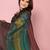 Green-multicolor nylon  pre stitch one minute ready to wear saree with un-stitch blouse