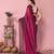 Pink-multicolor nylon  pre stitch one minute ready to wear saree with un-stitch blouse