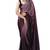 Brown-multicolor nylon  pre stitch one minute ready to wear saree with un-stitch blouse