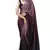 brown-multicolor nylon pre stitch one minute ready to wear saree
