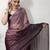 Brown-multicolor nylon  pre stitch one minute ready to wear saree with un-stitch blouse