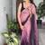 Pink-multicolor nylon  pre stitch one minute ready to wear saree with un-stitch blouse