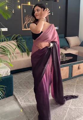 pink-multicolor nylon pre stitch one minute pre draped saree 4