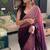 Pink-multicolor nylon  pre stitch one minute ready to wear saree with un-stitch blouse