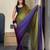 Mehendi green-blue color nylon  pedding printed pre drape one minute saree with un-stitch blouse