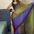 Mehendi green-blue color nylon  pedding printed pre drape one minute saree with un-stitch blouse