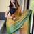 green-musturd color nylon  pedding printed pre drape one minute saree with un-stitch blouse